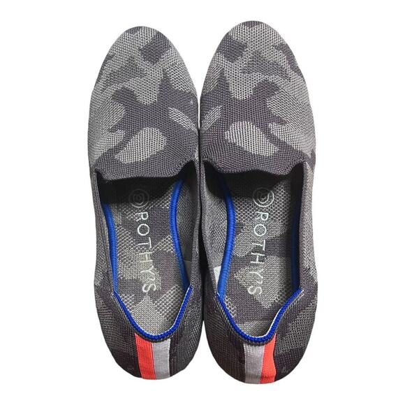 Rothy's Gray & Brown Mink Camo Print Round Toe Slip on Loafer Shoe Size 8 - Picture 4 of 8